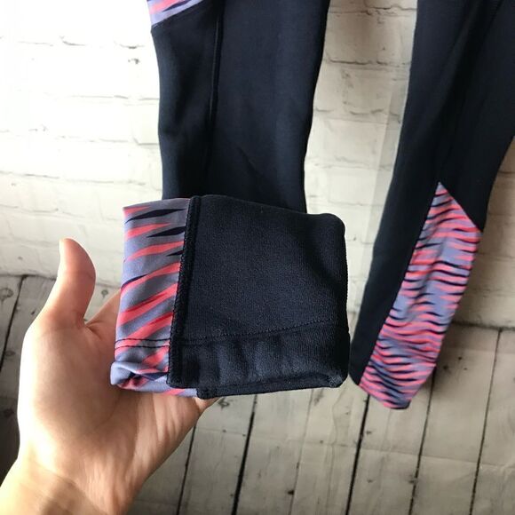 Athleta Polartech Fleece Leggings Navy/Pink Size M - Picture 9 of 11